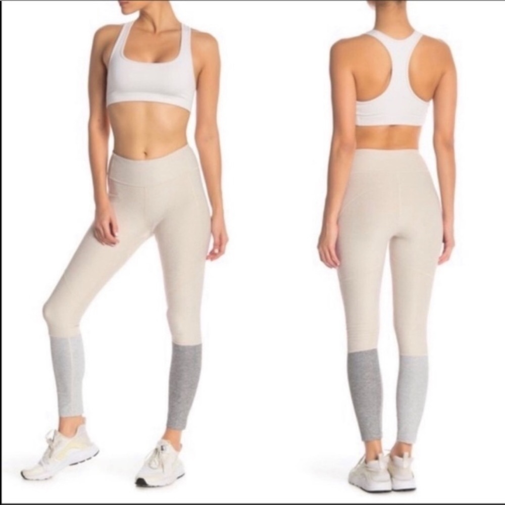 Outdoor Voices Womens Medium Gradient Beige Gray Colorblock Leggings